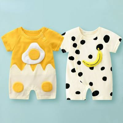 Liuliuguo baby jumpsuit pure cotton short-sleeved infant crawling clothes thin summer hot-selling baby romper one piece delivery