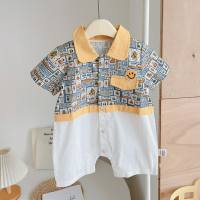 Baby clothes summer pure cotton thin jumpsuit baby boy summer super cute go out romper crawling clothes new style  Multicolor