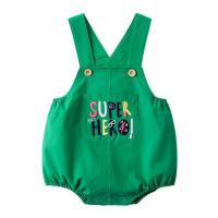 نمط جديد من ملابس الأطفال الصيفية من القطن الخالص على شكل مثلث بذلة صيفية فضفاضة للأولاد رومبير  أخضر