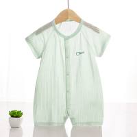 Summer baby clothes newborn jumpsuit boneless air-conditioning clothes boys and girls baby crawling clothes romper  Green