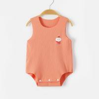 Modal baby fart clothes summer thin ice silk sleeveless vest jumpsuit baby girl triangle romper climbing clothes  Pink