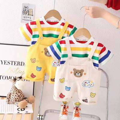 Boys short-sleeved overalls suit baby thin children's clothing baby clothes