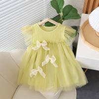 Candy color baby girl travel photo taking fashionable summer clothes  Yellow