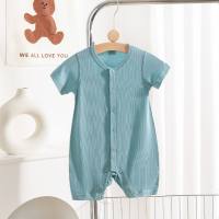 Baby summer modal jumpsuit men's and women's romper infant crawling clothes baby pajamas thin boneless air-conditioning clothes  Blue