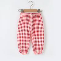 Pantalones finos antimosquitos de verano, pantalones largos para bebés, pantalones bombachos de algodón puro, ropa de verano  rojo
