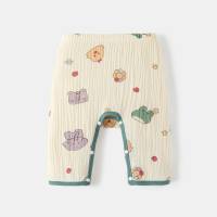Pantaloni in garza per bambini pantaloni estivi sottili in puro cotone con bottoni automatici pantaloni grandi in PP per neonato  Multicolore