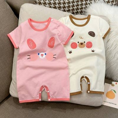 Modal cotton boys and girls baby pajamas summer thin sleeveless air-conditioning clothes jumpsuits going out clothes romper