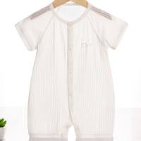 Summer baby clothes newborn jumpsuit boneless air-conditioning clothes boys and girls baby crawling clothes romper  White