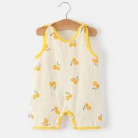 Babyunterhemden, Sommerkleidung, dünne, ärmellose Overalls aus atmungsaktiver Gaze aus reiner Baumwolle für Männer und Frauen, Schlafanzüge für Babys  Mehrfarbig