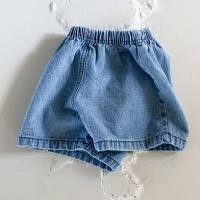 Jeansshorts Sommerkleidung für Säuglinge und Kleinkinder Shorts für Jungen und Mädchen Jeanshosen mit Taschen für Babys dünne Hosen  Hellblau