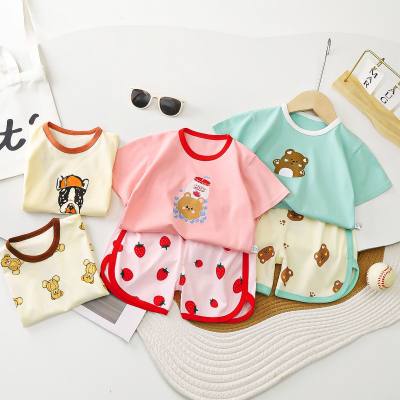 Short-sleeved suit pure cotton summer new style t-shirt baby summer clothes