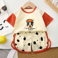 Traje de manga corta de algodón puro, novedad de verano, camiseta de estilo, ropa de verano para bebé  Multicolor