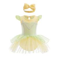 Baby summer clothes for girls, baby Belle princess dress, romper, thin triangle fart clothes, one-year-old crawling clothes, one-piece clothes  Yellow