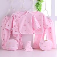Baby gift box clothes set spring, summer and autumn cotton underwear for newborn 0-3 months full moon baby  Pink