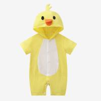 ملابس زحف للأطفال حديثي الولادة على شكل حيوانات بذلة ملابس خريفية للأطفال  أصفر