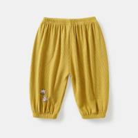 Baby anti-mosquito pants modal summer thin summer wear ice silk girls bloomers baby trousers  Yellow