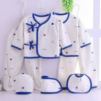 Confezione regalo per bambini, set di biancheria intima in cotone primaverile, estiva e autunnale per neonati 0-3 mesi con luna piena  Blu