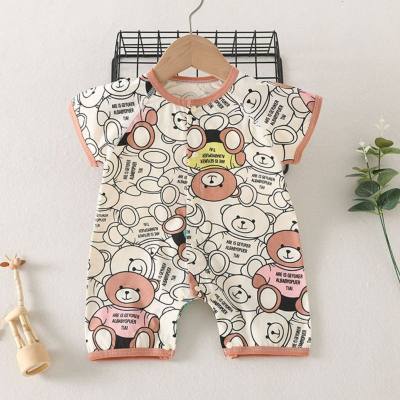 Baby short-sleeved jumpsuit spring and summer thin section male and female baby pure cotton crawling clothes newborn clothes