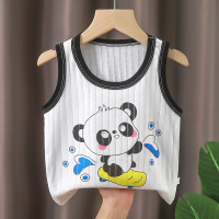 Children's vest summer pure cotton thin boys and girls baby breathable bottom belly protection baby sleeveless small vest  Multicolor