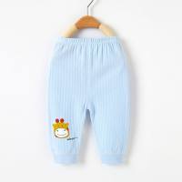 Leggings in puro cotone primavera e autunno per bambini pantaloni per la casa in cotone autunnale  Blu