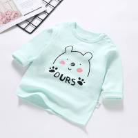 Baby bottoming cotton T-shirt new style infant cartoon tops for men and women baby long sleeves  Green