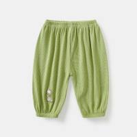 Pantalones antimosquitos para bebé, ropa fina modal de verano, pantalones de bebé de seda helada para niñas  Verde