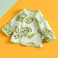Newborn four seasons half back clothes baby double layer belly protection boneless top boys and girls baby anti-scratch small clothes  Multicolor