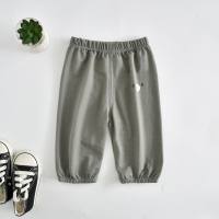 New summer children's casual pants short style soft skin-friendly summer cropped pants cute little bear boy girl style  Army Green