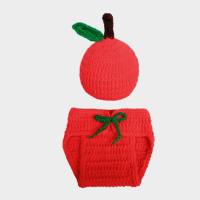 Children's photography clothing baby photography hand-woven studio props little apple clothing children's suit  Red