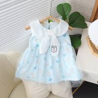 Girls dresses infant children stylish fluffy gauze skirt summer dress princess children baby skirt  Blue