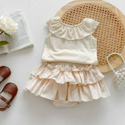 Traje sin mangas de verano, falda fina de muñeca con traje dividida de dos piezas de princesa para bebé, verano