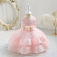 Girls one-year-old dress white puffy skirt baby princess dress European and American piano performance skirt summer kids dress  Pink