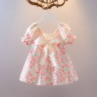 Sommerkleid mit Netzschleife für Damen, neuer Stil, modisch und vielseitig  Rosa