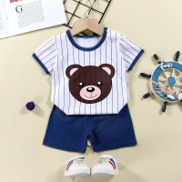 Summer new pure cotton children's short-sleeved T-shirt infant baby suit  White