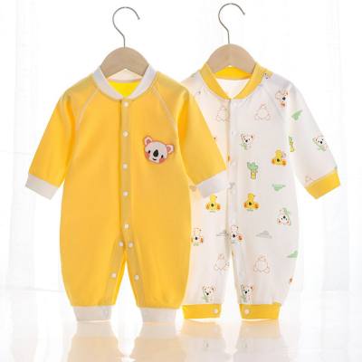 Novo estilo de roupas para bebês recém-nascidos, macacão de bebê com fivela desossada, macacão de quatro estações com botão de pressão