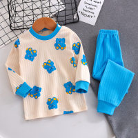 Kinderunterwäsche-Set aus reiner Baumwolle, Pyjama für Mädchen, Baby, Herbstkleidung, Herbsthose, Baumwolle, Jungen, Heimkleidung, Kinderkleidung im Großhandel  Mehrfarbig