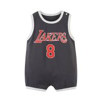 Baby jumpsuit summer clothes baby sleeveless vest baby romper baby basketball uniform newborn sportswear thin crawling clothes  Gray