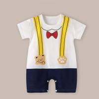 Infant and toddler climbing clothes summer new style boys baby thin girls short-sleeved newborn children jumpsuit romper  Multicolor