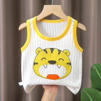 Children's vest summer pure cotton thin boys and girls baby breathable bottom belly protection baby sleeveless small vest  Multicolor