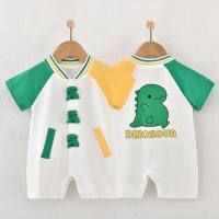 Newborn baby jumpsuit thin short-sleeved romper baby clothes newborn baby crawling clothes outer wear summer pajamas  Multicolor