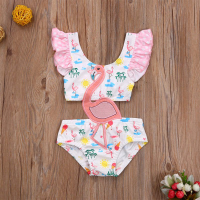 Baby Girls Summer Animal Print One-Piece Swimsuit