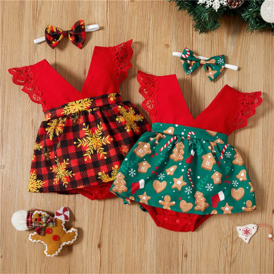 Conjunto de mono de fiesta con vestido de tutú navideño para niña recién nacida