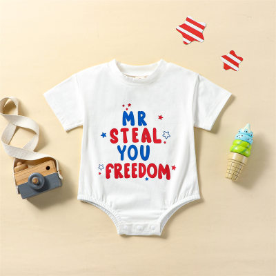 Summer short-sleeved letter printed triangle hoodie for babies and children