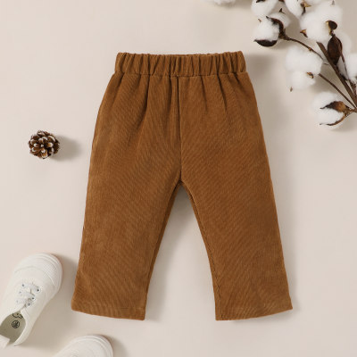 Baby Casual Solid Color Corduroy Trousers