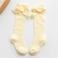 Calcetines con lazo de color caramelo para bebé de verano  Amarillo