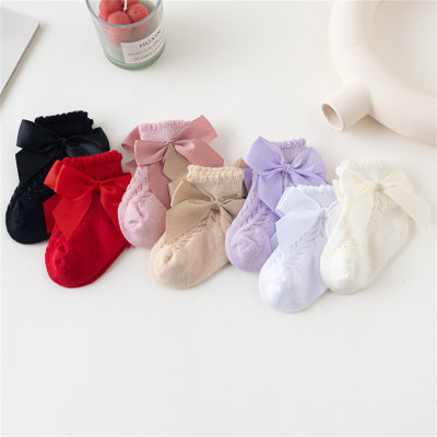 Atmungsaktive Mesh-Socken mit süßer Schleife für Babys