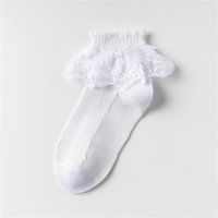 Children's lace mesh socks  White