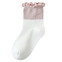 Girls' fungus colored mid-calf socks  Pink