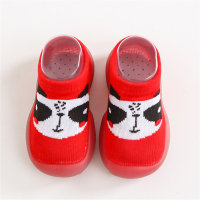 حذاء جورب محبوك بنمط كرتوني للأطفال غير قابل للانزلاق  أحمر