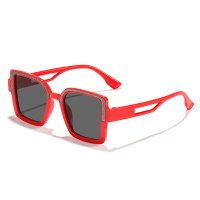 نظارات عصرية بإطار مربع لامع للأطفال  أحمر